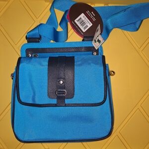 Mosey Life Blue and Orange Crossbody Bag NWT